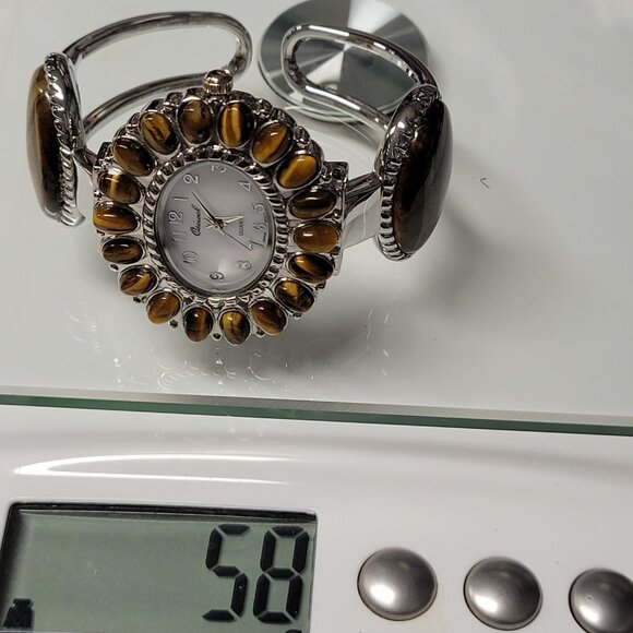 Womens Osirock Brown Stone Cuff Bangle Watch - Picture 13 of 14